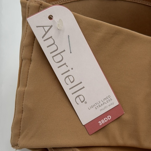 NWT Ambrielle Lightly Lined Strapless Multi-Way Bra – Size 38DD, Nude - Picture 5 of 11